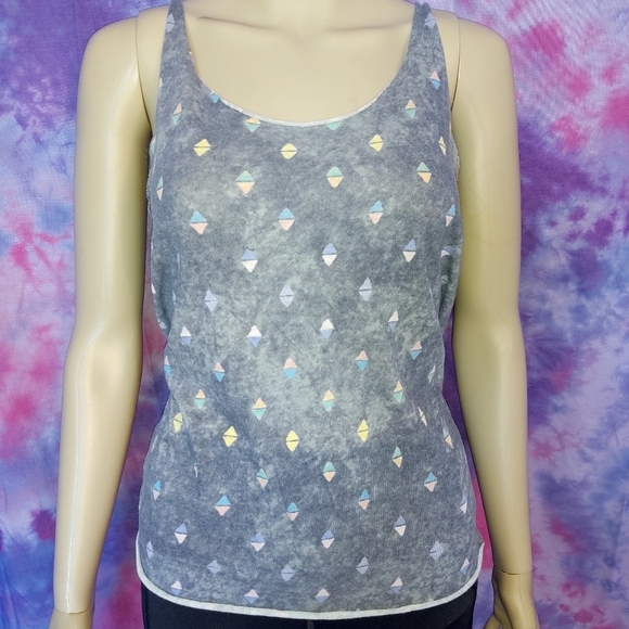 BDG Tops - BDG Pastel and Gray Geometric Tank Top: L